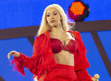 Cardi B performing at the 2018 Global Citizen Festival.