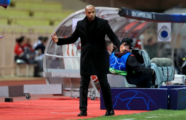 Thierry Henry's Monaco down 3-0 at half-time in Champions League as wait for first win continues