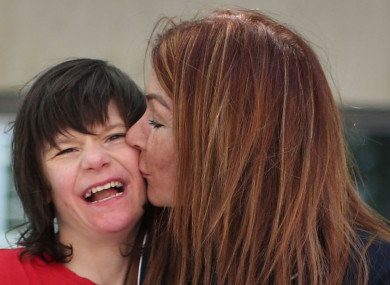 Charlotte Caldwell and her son Billy pictured outside the Home Office in London in June.
