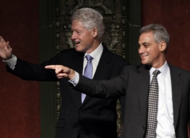 Former President Bill Clinton campaigning with Emanuel last week.