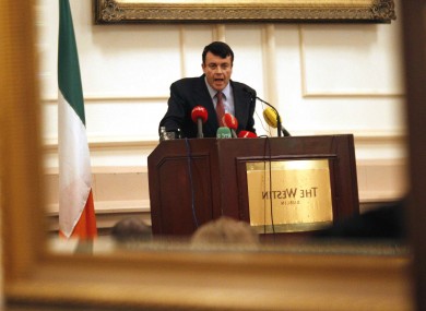 Brian Lenihan announcing his FF leadership campaign earlier: Lenihan will now have to interrupt his campaign to organise the passage of the Finance Bill.