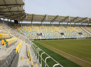 The newly-constructed stadium in Gdynia city.