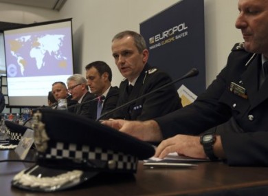 Australian, UK and Euorpol police at a press conference in the Hague today to announce the arrests.