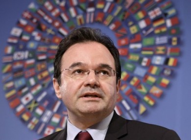 Greek Finance Minister George Papaconstantinou at a press conference last month.