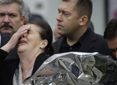 3 May 2011: Bosnian Serb woman Bogdana Tomovic weeps for her late son Zdravko Tomovic during a commemoration ceremony for victims of a 1992 attack by Bosnian militia in Sarajevo.