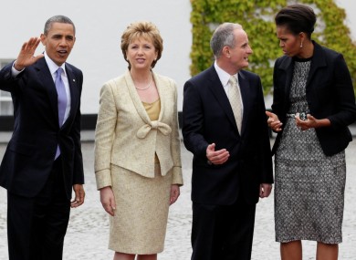 The First Couple meet with President McAleese and her husband Martin earlier this morning.