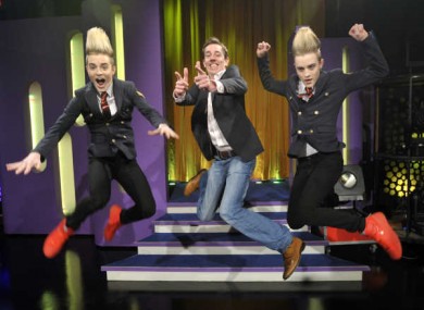 Ryan Tubridy with Eurovision hopefuls Jedward