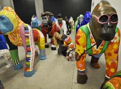 50 life-size gorilla sculptures, called 'Wow! Gorillas' are being kept as they await their placement on the streets of Bristol on July 4th to celebrate the birthday of Bristol Zoo.