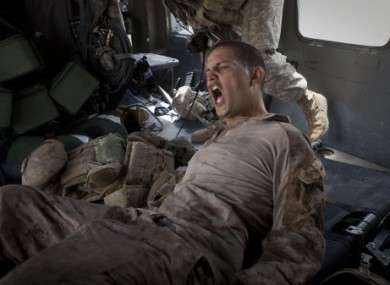 11 June 2011: US Lance Corporal Blas Trevino from 1st Battalion, 5th marines shouts as he is rescued after being shot in the stomach in Afghanistan's Helmand Province.