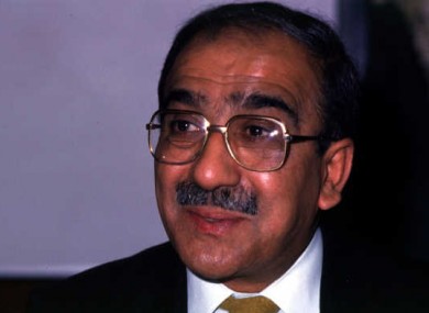Kader Asmal, pictured in 1990 shortly before returning to South Africa after an academic career in Ireland.