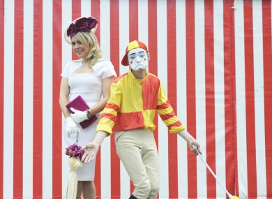 Gemma Harrison from Dublin and Marcel today at the ladies day competition during the Dublin Horse Show at the RDS
