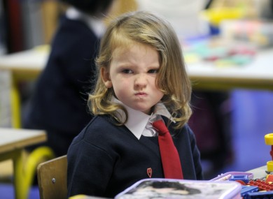 New junior infant Millie Flynn clearly enjoyed her first day at Upper Gardiner Street School in Dublin city centre today.