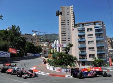 Button, left, on the streets on Monte Carlo last May.