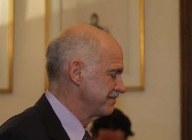 Outgoing Greek prime minister George Papandreou
