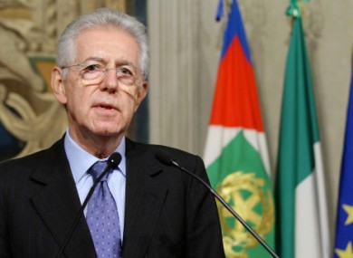 Mario Monti at the Presidential Palace this evening.
