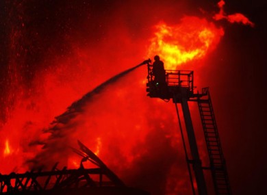 Fire crews tackle a blaze on Morrison Street in Glasgow today.