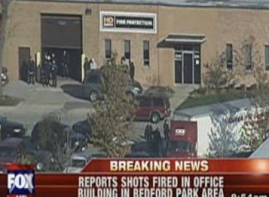 Emergency services at the FedEx facility in Chicago today.