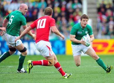 O'Driscoll during the World Cup quarter-final defeat to Wales.