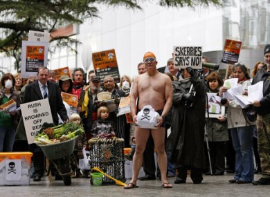 The Reclaim Fingal Alliance protest against a new regional sewage treatment plant.