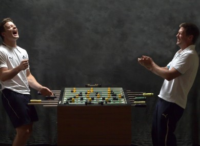 Brian O'Driscoll and Ronan O'Gara in relaxed mood before the Rugby World Cup.