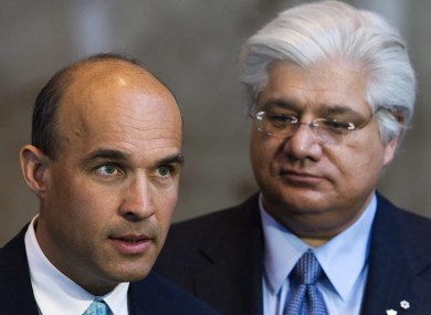 Balsillie (L) and Lazaridis (R) in 2009.
