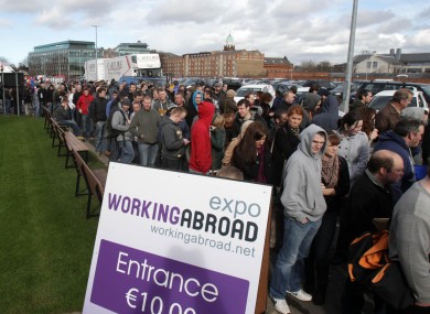 Queues for entry to the Expo at the RDS yesterday.