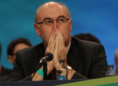 Environment Minister Phil Hogan, who has overseen the implementation of the tax, at the Fine Gael Ard Fheis in Dublin last night.