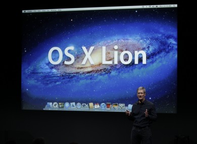 Apple CEO Tim Cook unveils the latest version of Mac OS X, 'Lion', last October. The OS has been exploited by a little-known vulnerability.