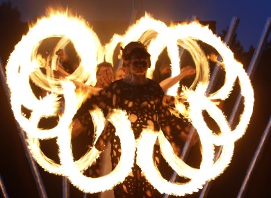 Performers taking part in a two-day Fire Festival in Minsk, Belarus this weekend.