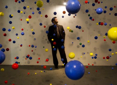 A lecturer at the launch of the NCAD graduate exhibition on Wednesday