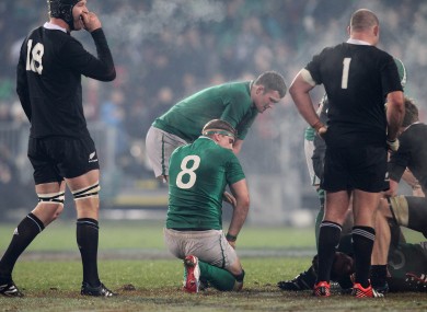 Jamie Heaslip at the final whistle of the second Test.