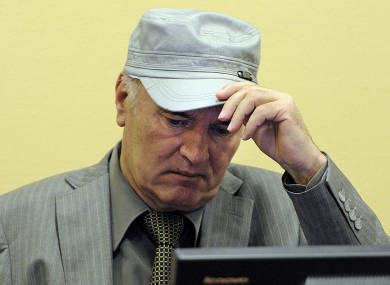 Ratko Mladic in the court room earlier this month