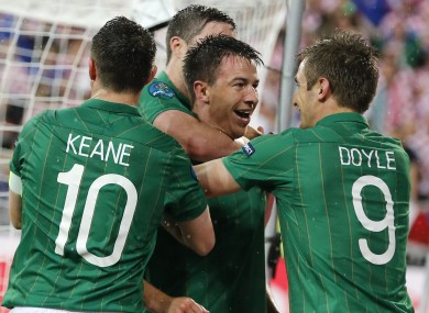 St Ledger after scoring his goal.