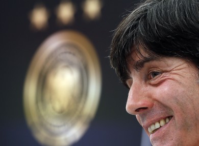 ermany head coach Joachim Loew addresses the media during a press conference yesterday.