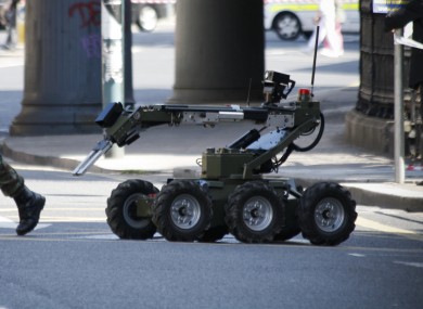 File photo of an Army bomb disposal robot: the EOD team was called to the scene in Mayo to deal with explosive substances over the weekend.