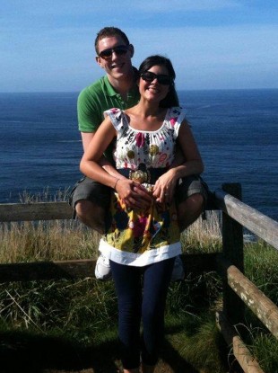 Family handout photo of John and Michaela McAreavey at the Giant's Causeway, in North Antrim.