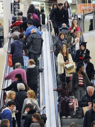 Shoppers at Dundrum Town Centre in Dublin.