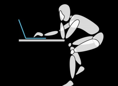 Legs akimbo, slouching - you can see where this laptop posture is going to affect your body...