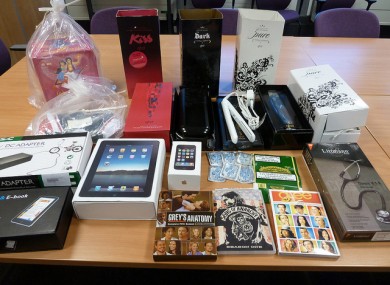 File photo of counterfeit goods seized in the UK.