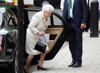 Queen Elizabeth II arrives at the London Clinic, where the Duke of Edinburgh is recuperating following an operation on his abdomen.