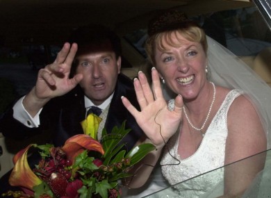 The couple on their wedding day, 04/11/2002.