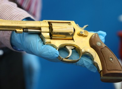 Golden revolver recovered by Gardaí during investigation into dissident.