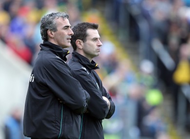 Donegal manager Jim McGuinness with selector Rory Gallagher.