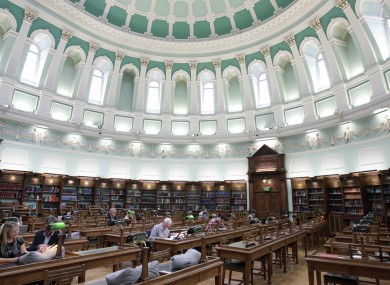 The reading room in the National Library of Ireland in Dublin.