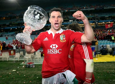Phillips celebrating the Lions' series victory in Australia last June.