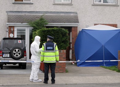 Scene outside the house where Michael Gannon was killed.