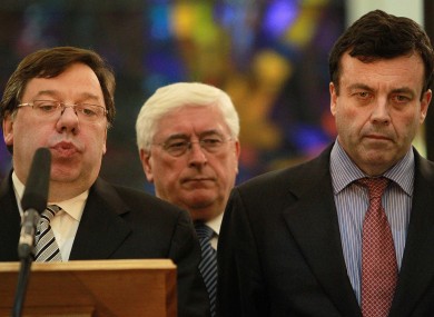 Brian Cowen and Brian Lenihan in November 2010.