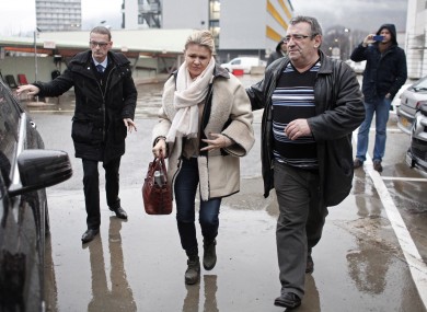 Corinna Schumacher arrives at the Grenoble hospital where her husband is being treated (file photo).