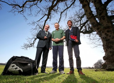 IRFU President Pat Fitzgerald, Ireland head coach Joe Schmidt and CEO Canterbury Chris Stephenson.