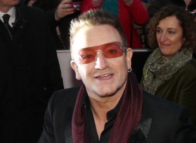 Bono at the European premiere of Lincoln.